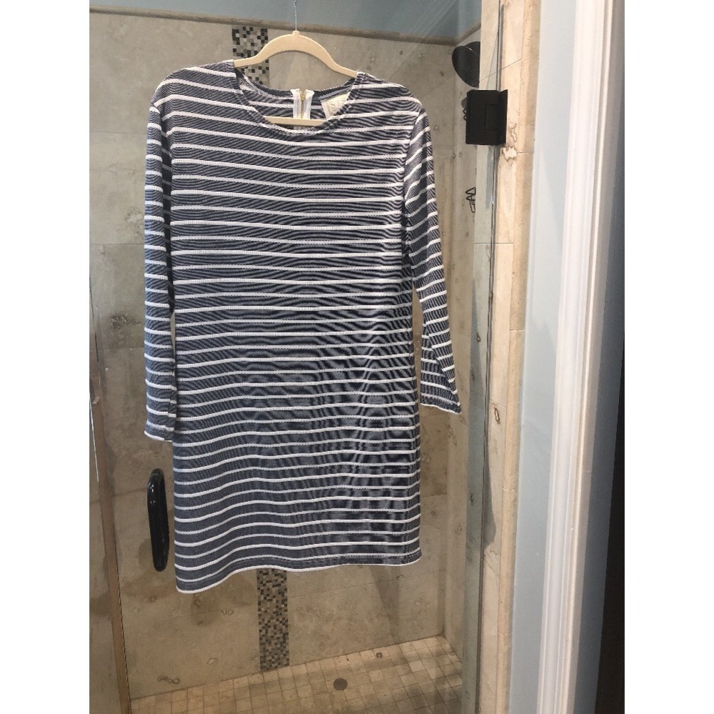 Sail To Sable Striped Tunic Dress Size M Medium Navy White NEW $198